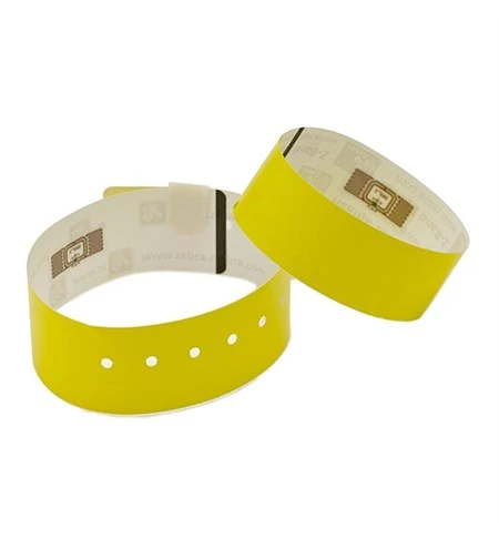 Zebra Yellow 25 x 254mm, DT, Polyprop Wristbands