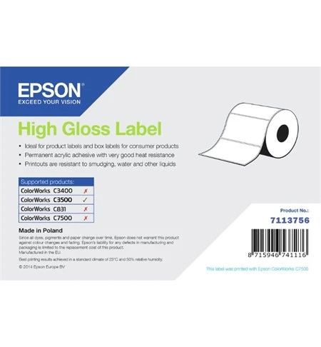 Epson High Gloss Label, Continuous Roll - 76mm x 51mm